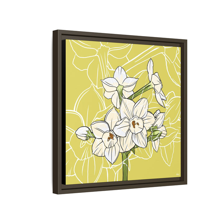 Paperwhite: December Birth Month Flower — Framed Canvas Print Wall Art