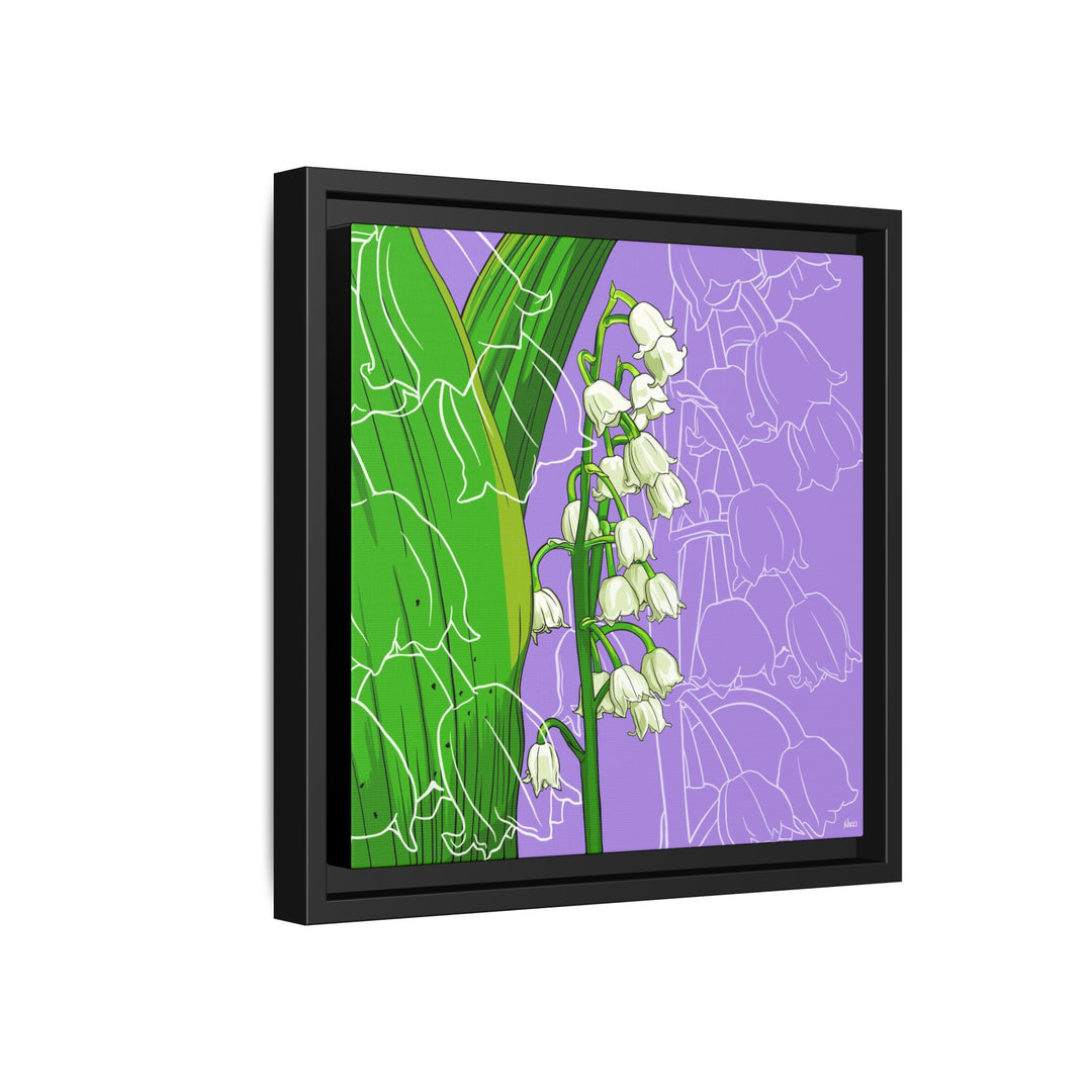 Lily of the Valley: May Birth Month Flower — Framed Canvas Print Wall Art