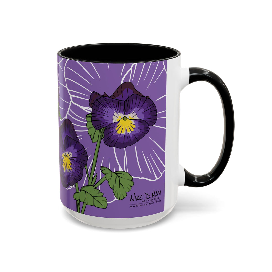 Violet Ceramic Coffee Mug — February Birth Month Flower