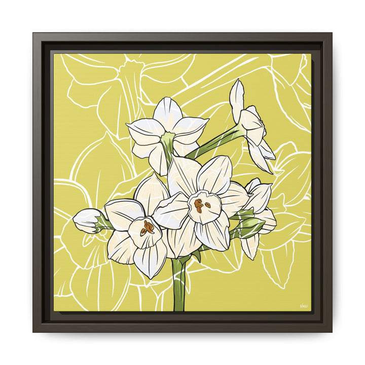 Paperwhite: December Birth Month Flower — Framed Canvas Print Wall Art