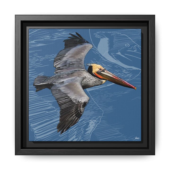 Brown Pelican: Louisiana State Bird  —  Framed Canvas Print