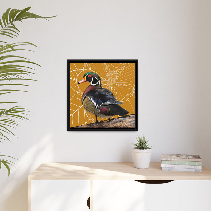 Wood Duck: Mississippi State Bird — Framed Canvas Print Wall Art