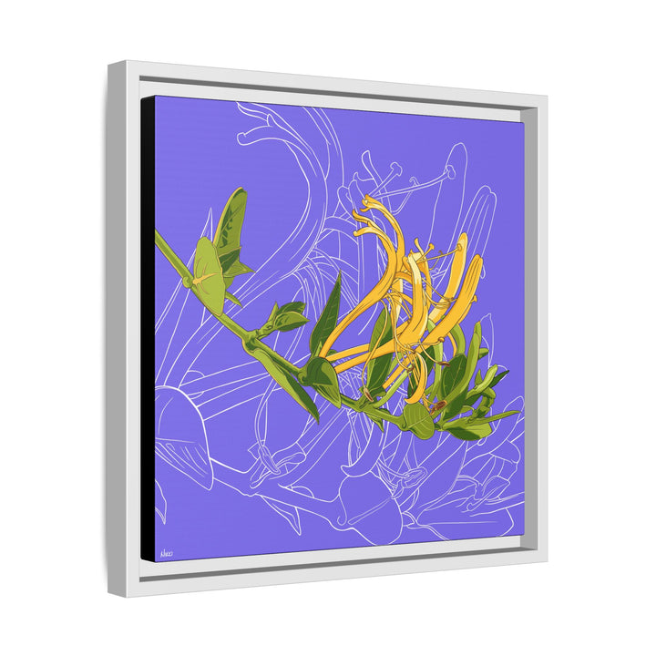 Honeysuckle: June Birth Month Flower — Framed Canvas Print Wall Art