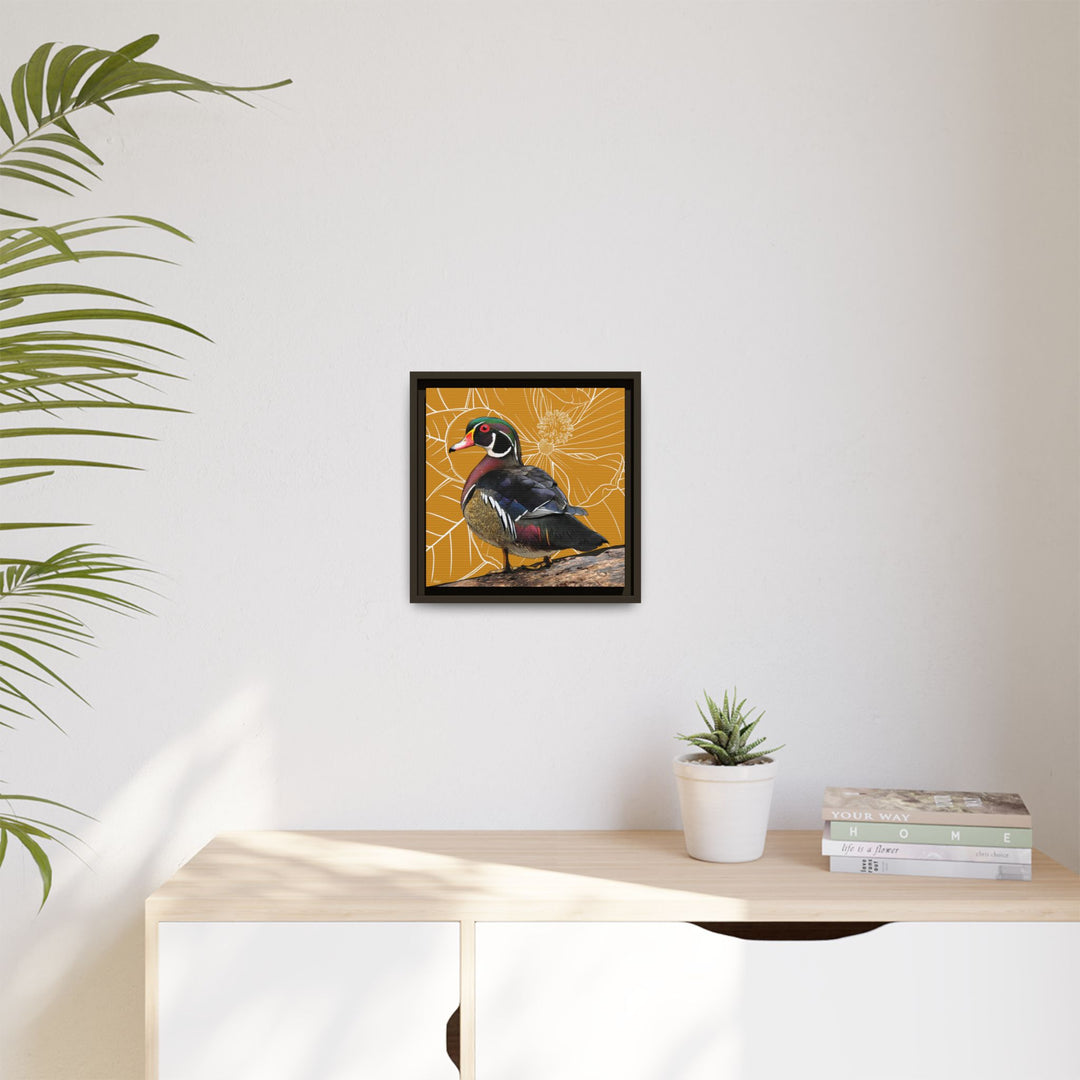 Wood Duck: Mississippi State Bird — Framed Canvas Print Wall Art