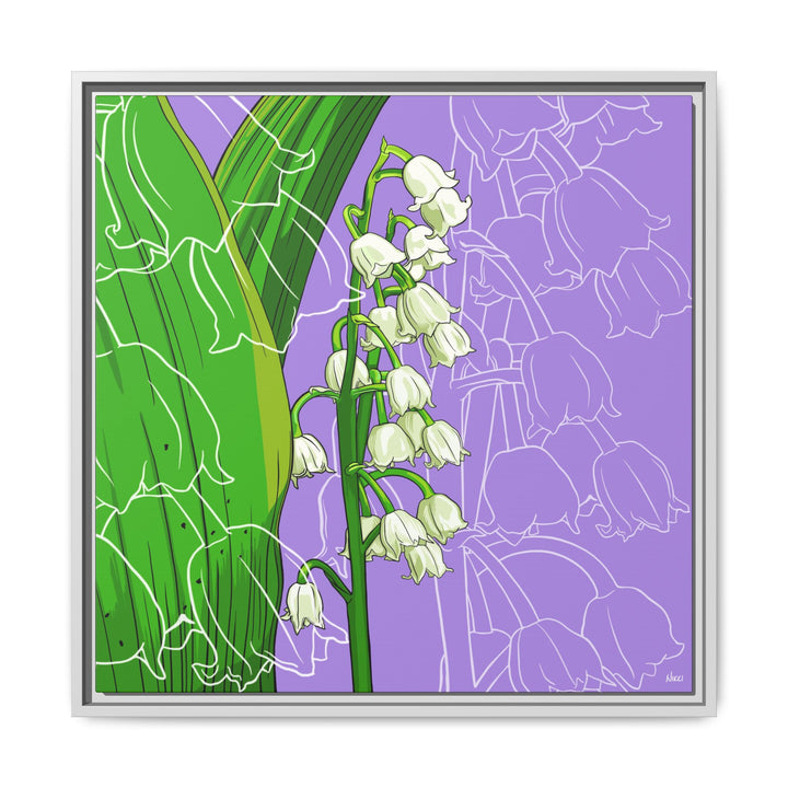 Lily of the Valley: May Birth Month Flower — Framed Canvas Print Wall Art