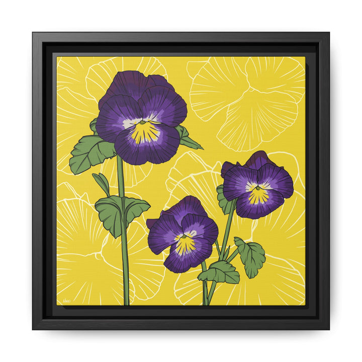 Violet: February Birth Month Flower — Framed Canvas Print Wall Art