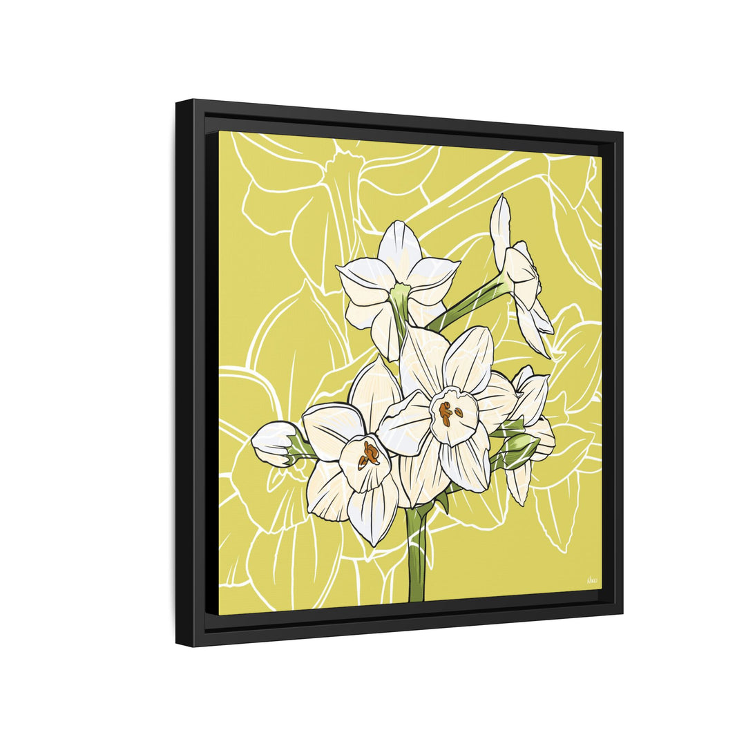 Paperwhite: December Birth Month Flower — Framed Canvas Print Wall Art
