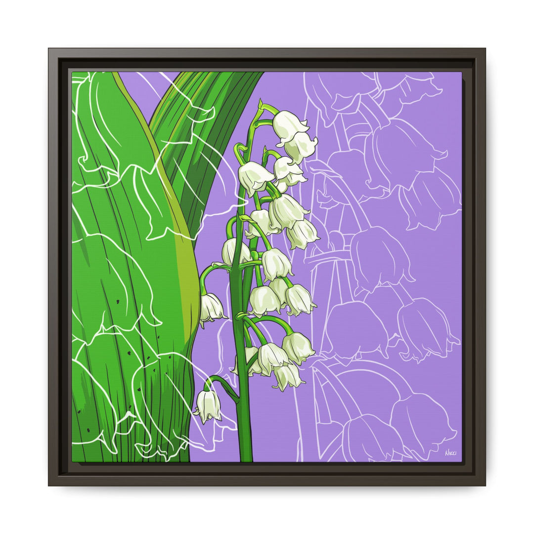 Lily of the Valley: May Birth Month Flower — Framed Canvas Print Wall Art