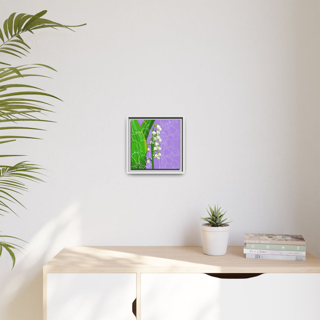 Lily of the Valley: May Birth Month Flower — Framed Canvas Print Wall Art