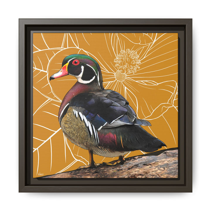 Wood Duck: Mississippi State Bird — Framed Canvas Print Wall Art