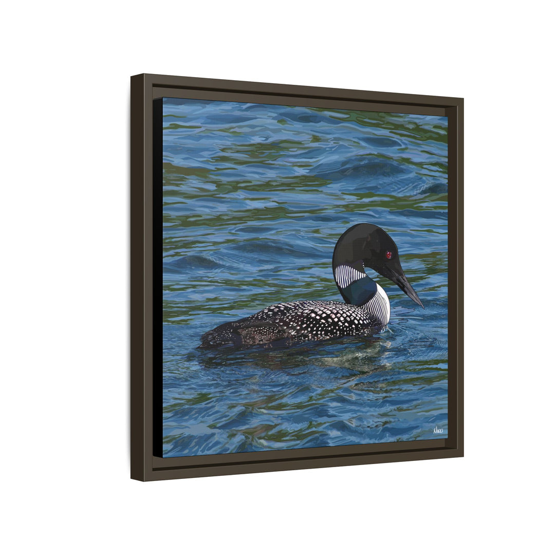Common Loon: Minnesota State Bird — Framed Canvas Print Wall Art