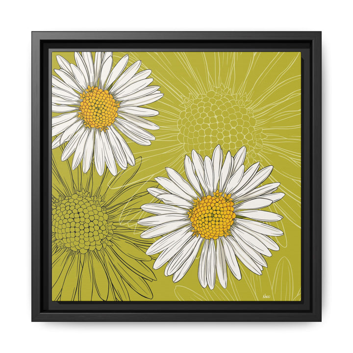 Daisy: April Birth Month Flower — Framed Canvas Print Wall Art