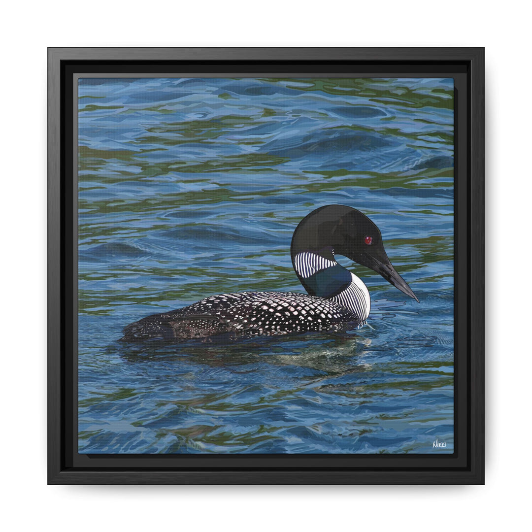 Common Loon: Minnesota State Bird — Framed Canvas Print Wall Art