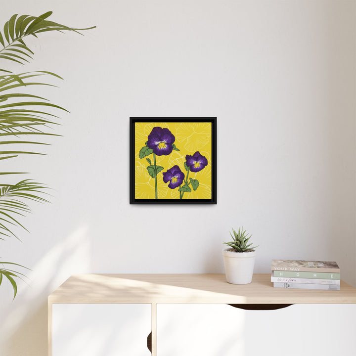 Violet: February Birth Month Flower — Framed Canvas Print Wall Art