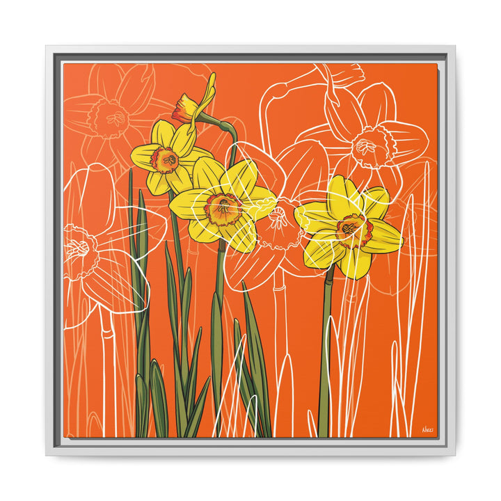 Daffodil: March Birth Month Flower — Framed Canvas Print Wall Art