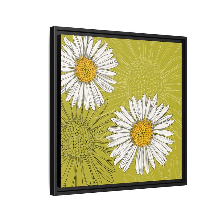 Daisy: April Birth Month Flower — Framed Canvas Print Wall Art