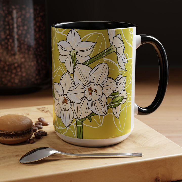 Paperwhite Ceramic Coffee Mug – December Birth Month Flower