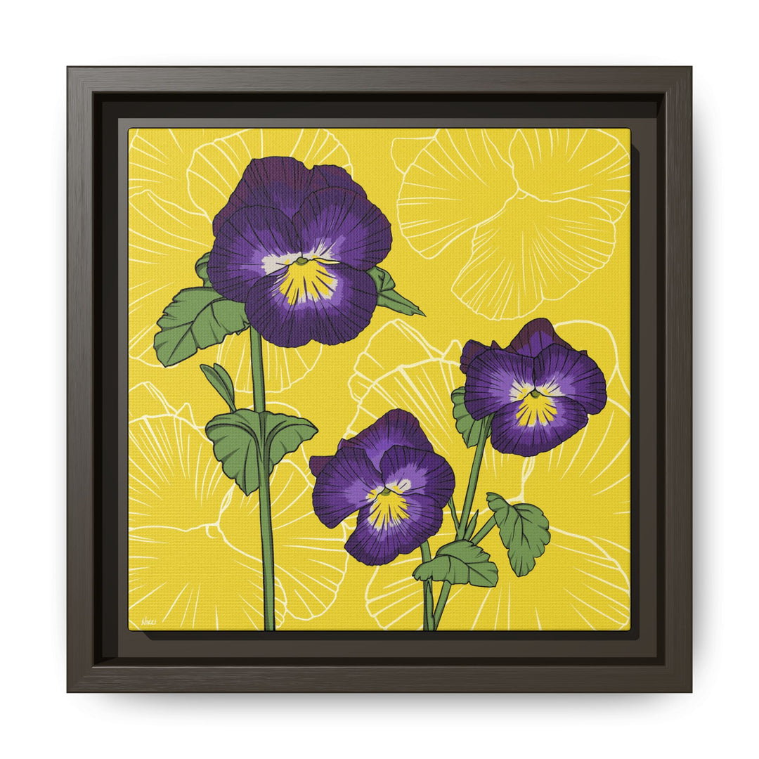Violet: February Birth Month Flower — Framed Canvas Print Wall Art