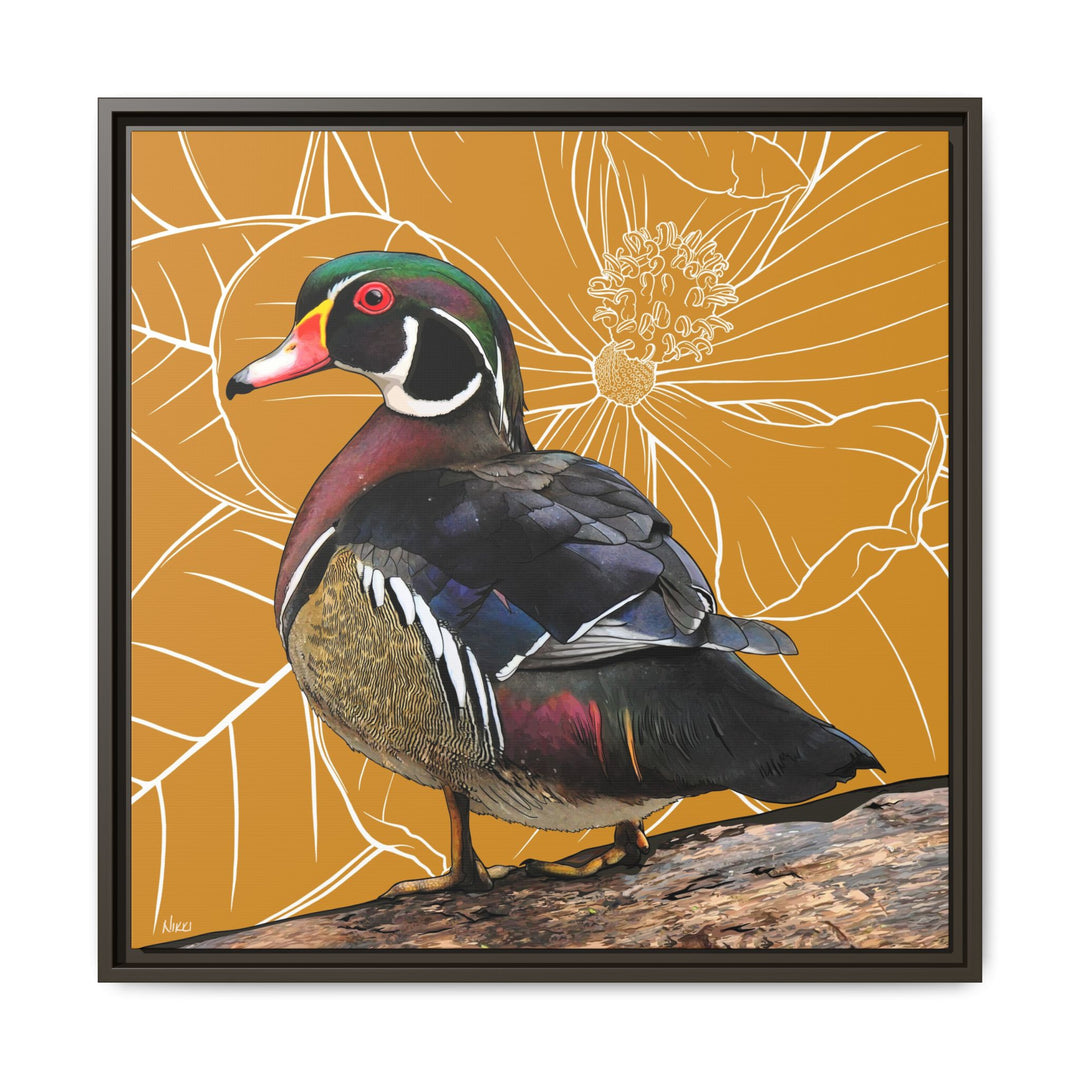 Wood Duck: Mississippi State Bird — Framed Canvas Print Wall Art