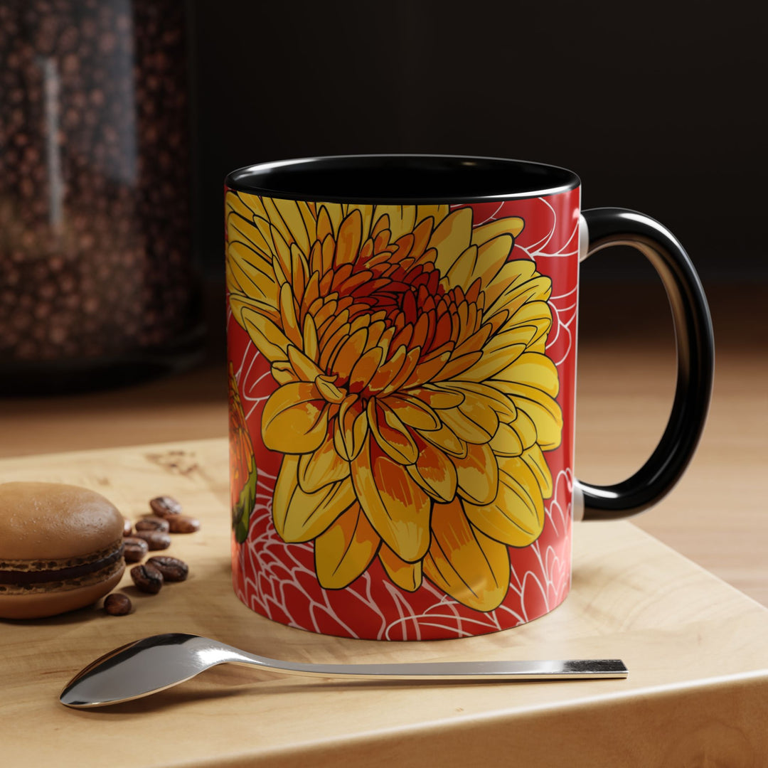 Chrysanthemum Ceramic Coffee Mug – November Birth Month Flower
