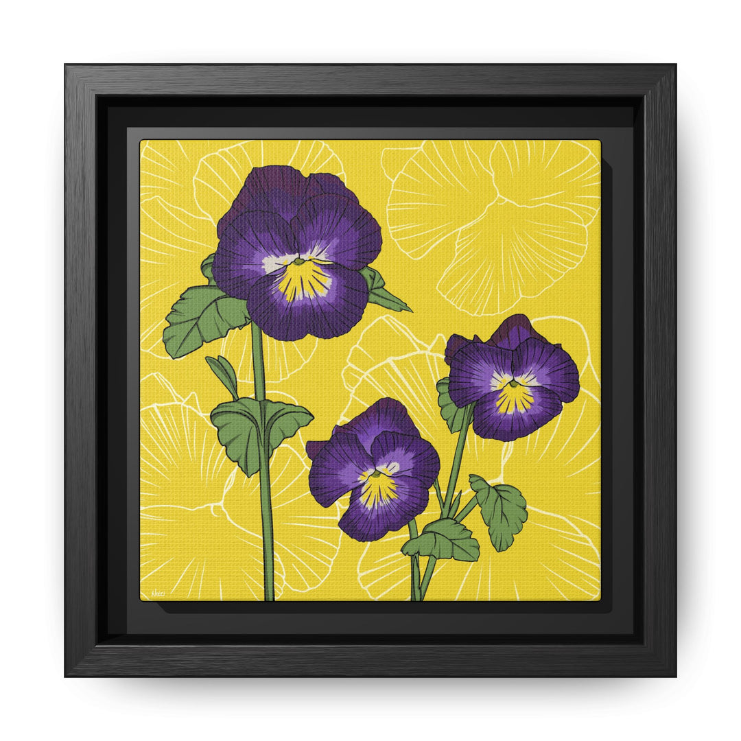 Violet: February Birth Month Flower — Framed Canvas Print Wall Art