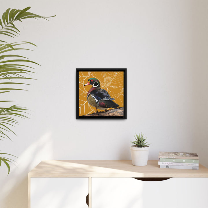 Wood Duck: Mississippi State Bird — Framed Canvas Print Wall Art