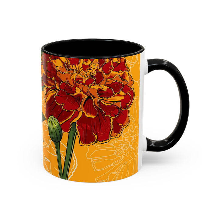 Marigold Ceramic Coffee Mug — October Birth Month Flower