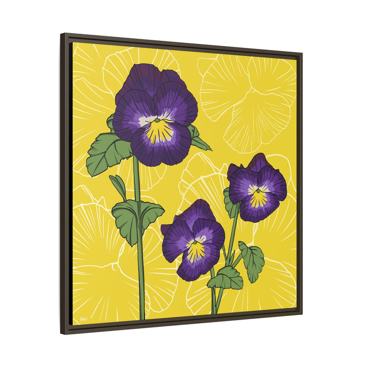 Violet: February Birth Month Flower — Framed Canvas Print Wall Art