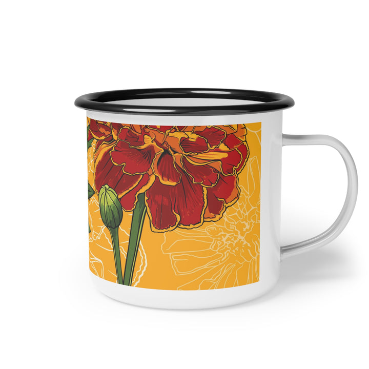 Marigold Enamel Camp Mug — October Birth Month Flower