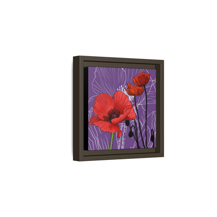 Poppy: August Birth Month Flower — Framed Canvas Print Wall Art