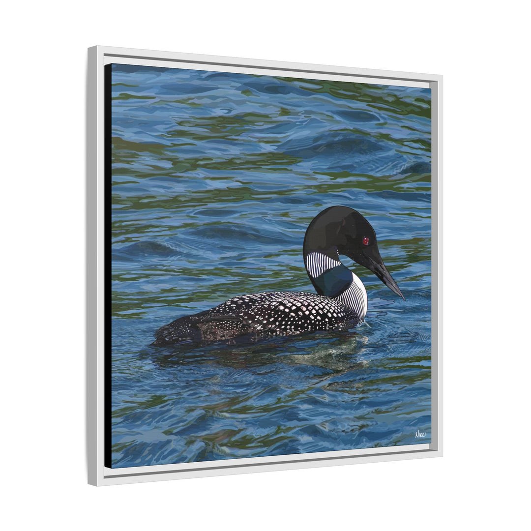 Common Loon: Minnesota State Bird — Framed Canvas Print Wall Art