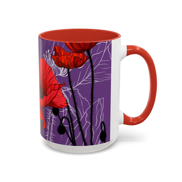 Poppy Ceramic Coffee Mug — August Birth Month Flower