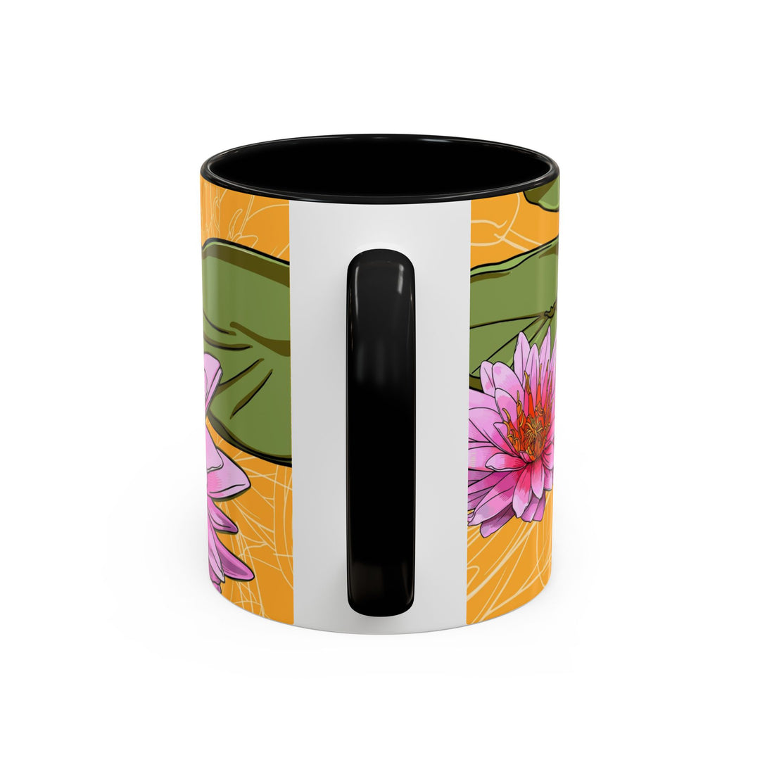 Pink Water Lily Ceramic Coffee Mug – July Birth Month Flower