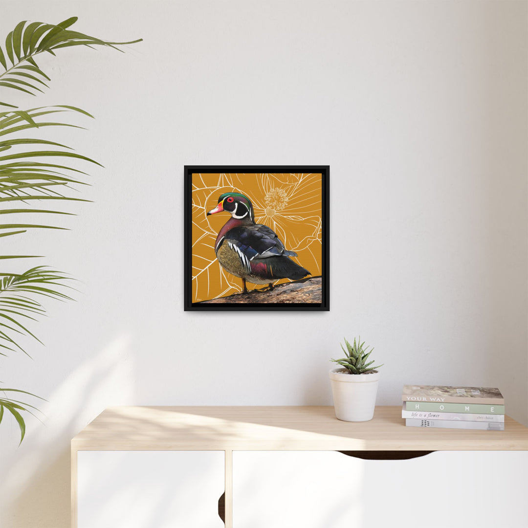 Wood Duck: Mississippi State Bird — Framed Canvas Print Wall Art