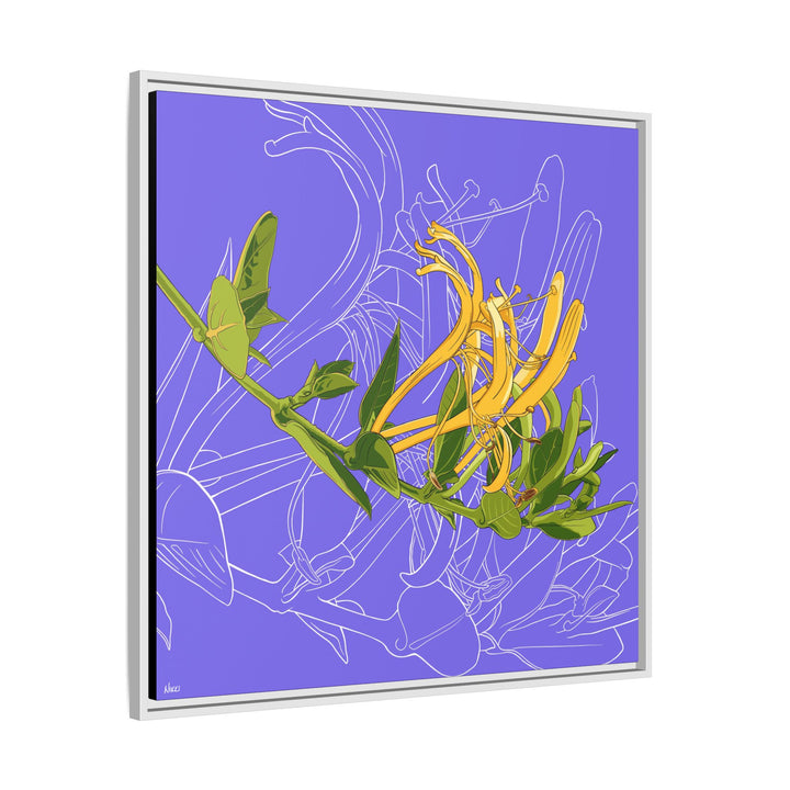 Honeysuckle: June Birth Month Flower — Framed Canvas Print Wall Art