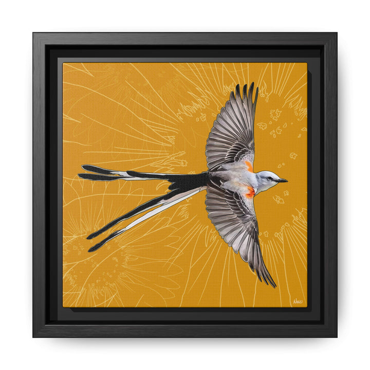 Scissor Tailed Flycatcher: Oklahoma State Bird — Framed Canvas Print Wall Art