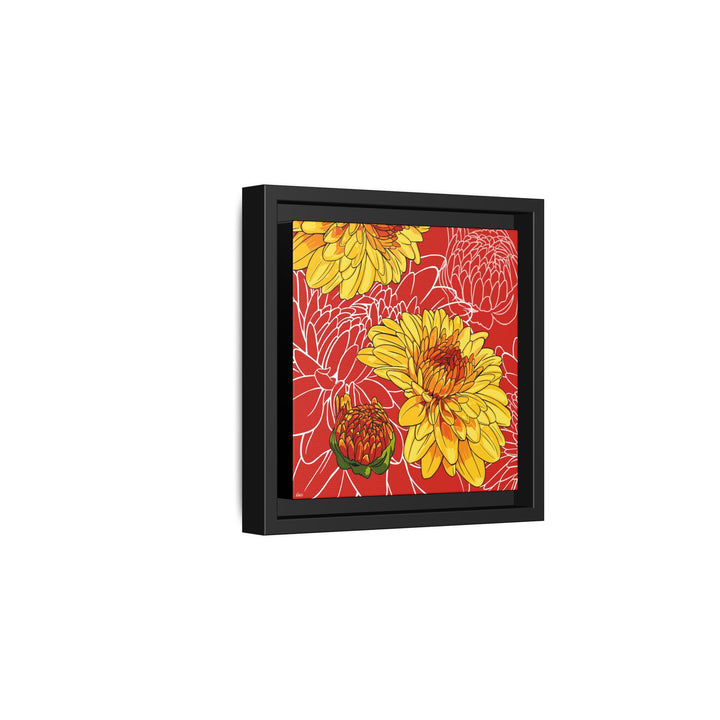 Chrysanthemum: November Birth Month Flower — Framed Canvas Print Wall Art