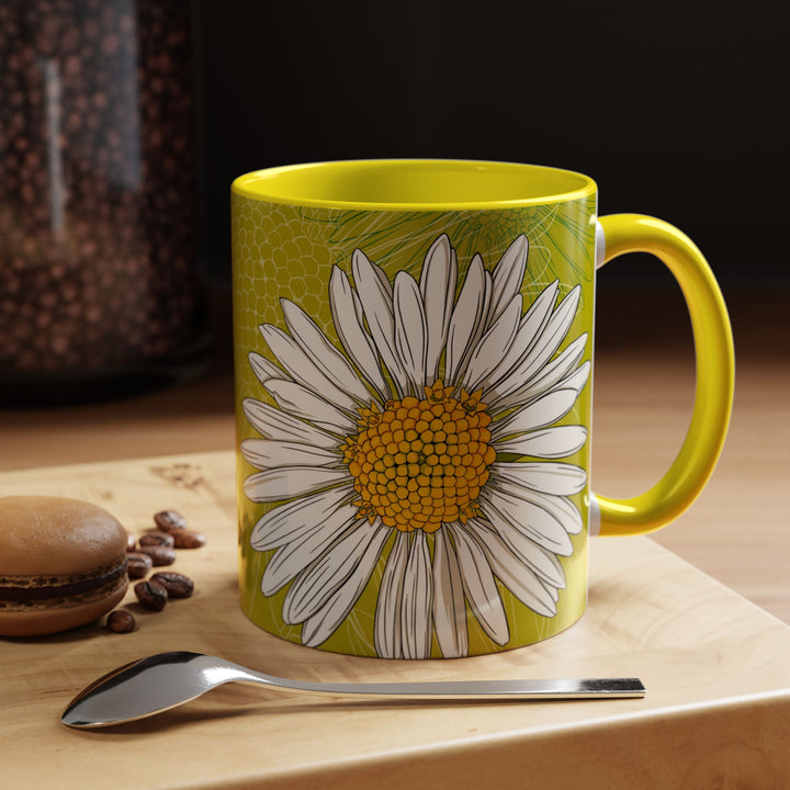 Daisy Ceramic Coffee Mug — April Birth Month Flower