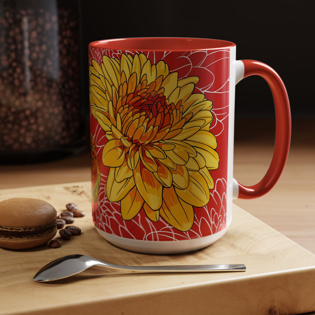 Chrysanthemum Ceramic Coffee Mug – November Birth Month Flower