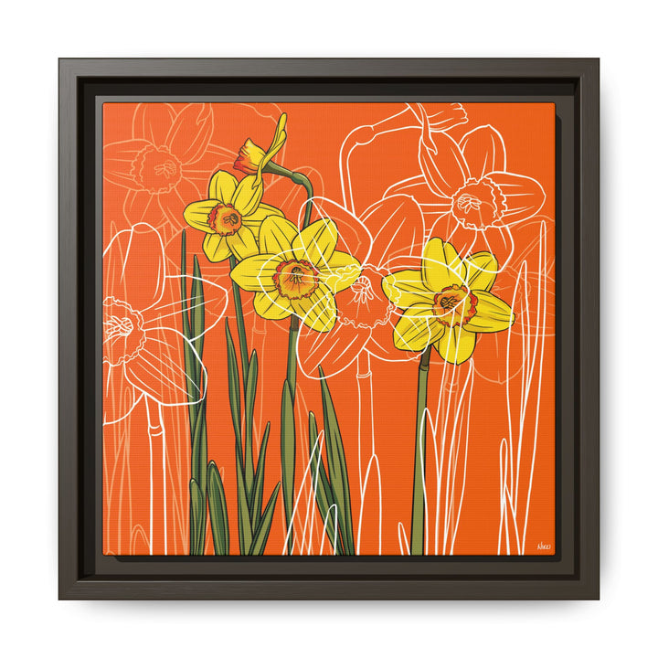 Daffodil: March Birth Month Flower — Framed Canvas Print Wall Art