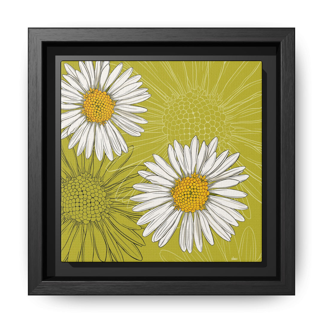 Daisy: April Birth Month Flower — Framed Canvas Print Wall Art