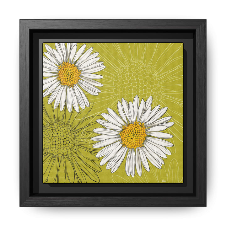 Daisy: April Birth Month Flower — Framed Canvas Print Wall Art