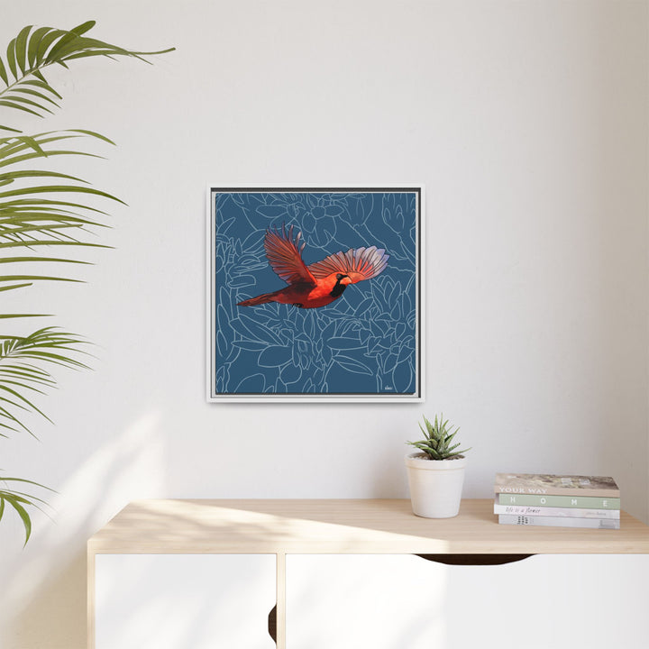 Northern Cardinal: Kentucky State Bird — Framed Canvas Print