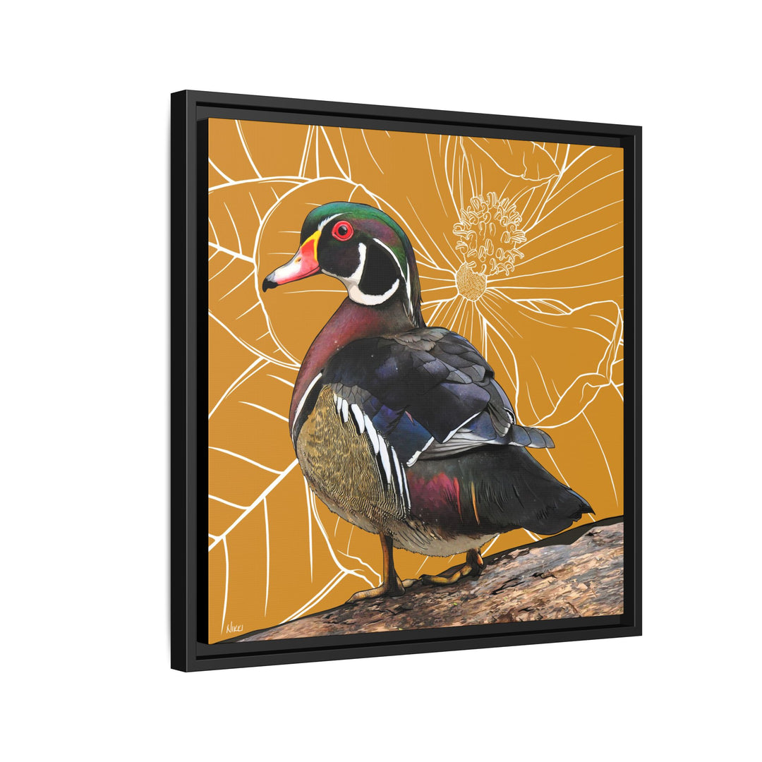 Wood Duck: Mississippi State Bird — Framed Canvas Print Wall Art