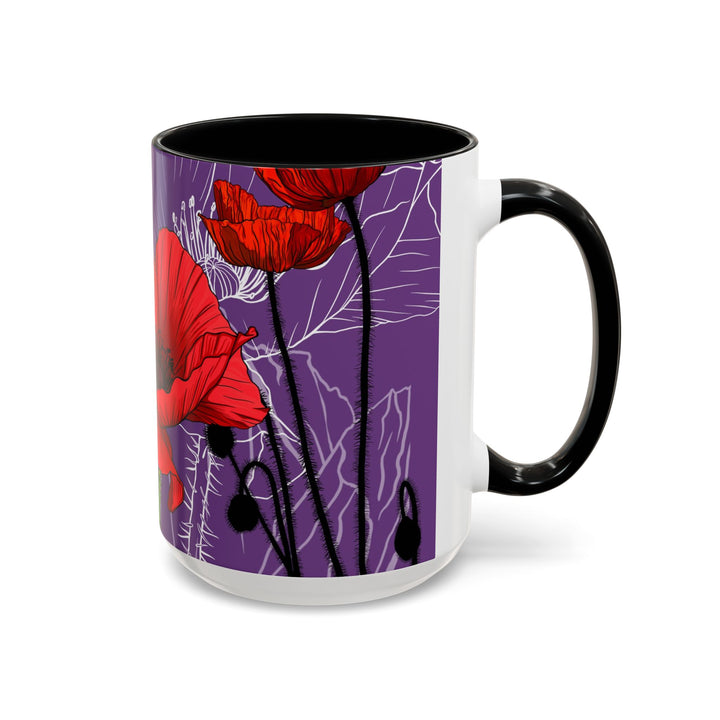 Poppy Ceramic Coffee Mug — August Birth Month Flower