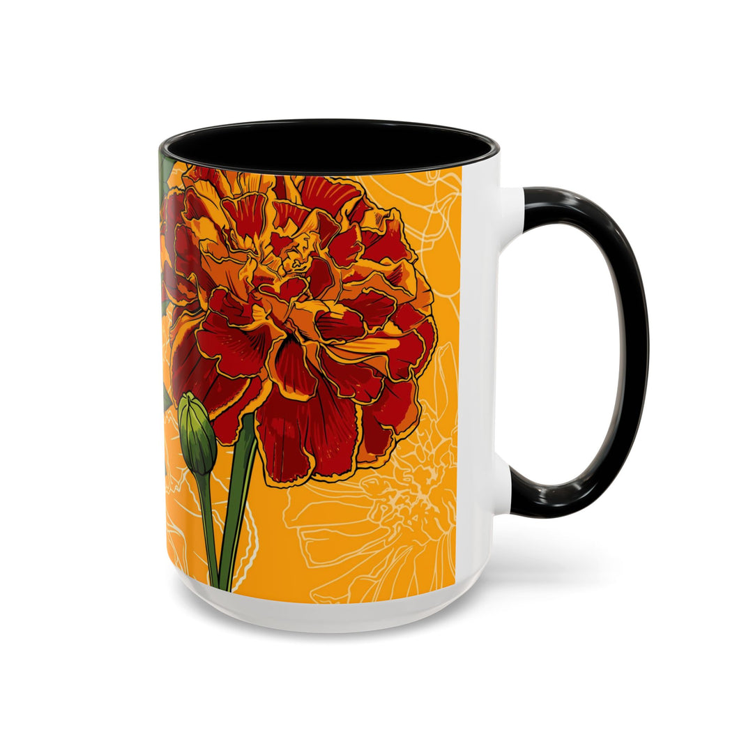 Marigold Ceramic Coffee Mug — October Birth Month Flower