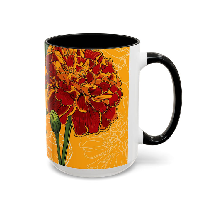 Marigold Ceramic Coffee Mug — October Birth Month Flower