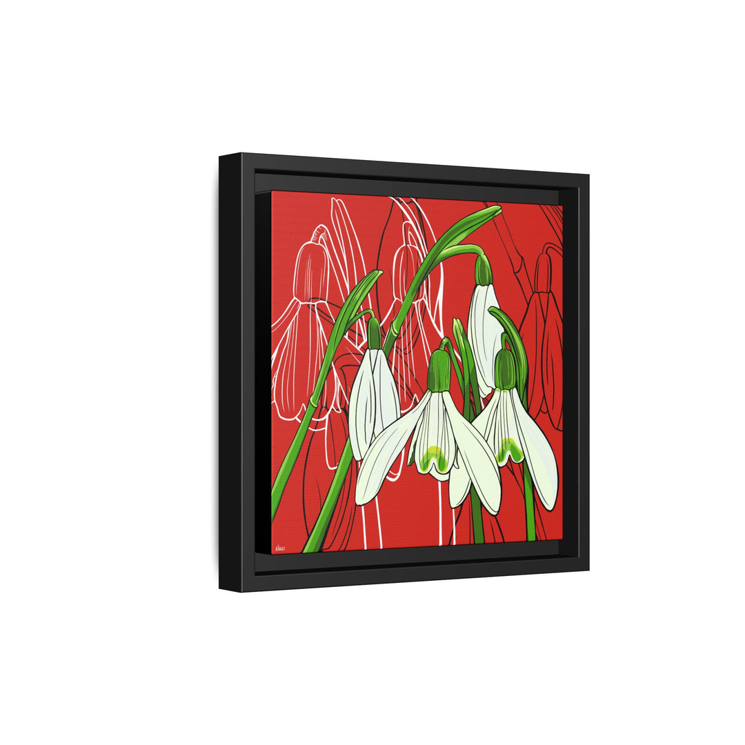 Snowdrop: January Birth Month Flower — Framed Canvas Print Wall Art