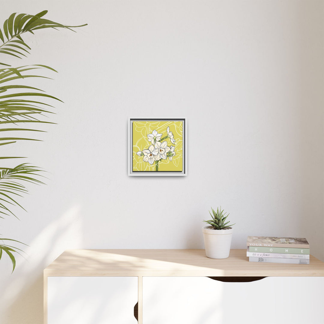 Paperwhite: December Birth Month Flower — Framed Canvas Print Wall Art