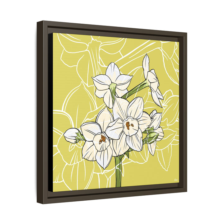 Paperwhite: December Birth Month Flower — Framed Canvas Print Wall Art